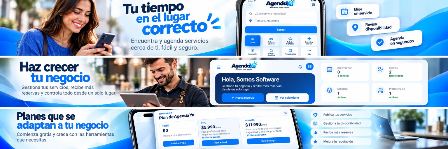 Gestiona tu negocio, servicios y reservas con Agenda YA